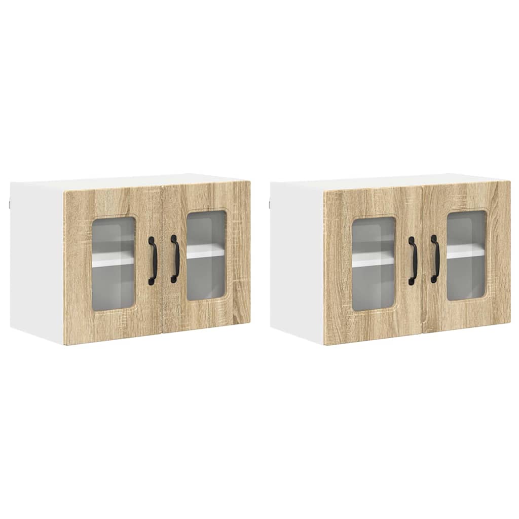 Küchenhängeschrank mit Regal 2 pcs Sonoma-Eiche 60 x 31 x 40 cm