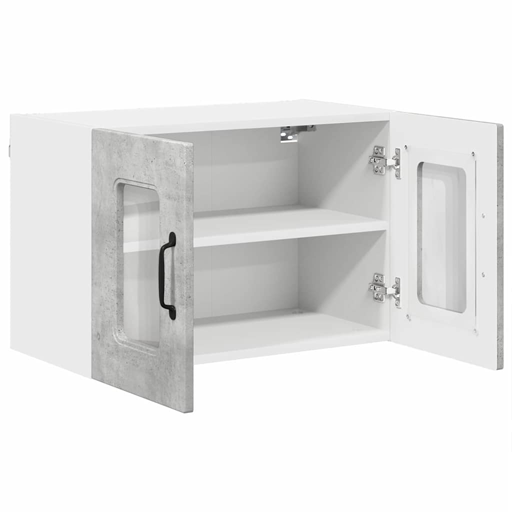 Küchenhängeschrank mit Regal 2 pcs Beton Grau 60 x 31 x 40 cm