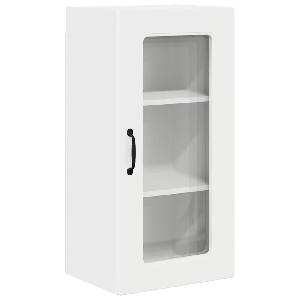 Küchenwandschrank mit Tür 2 pcs Hochglanz Weiß 40 x 31 x 80 cm