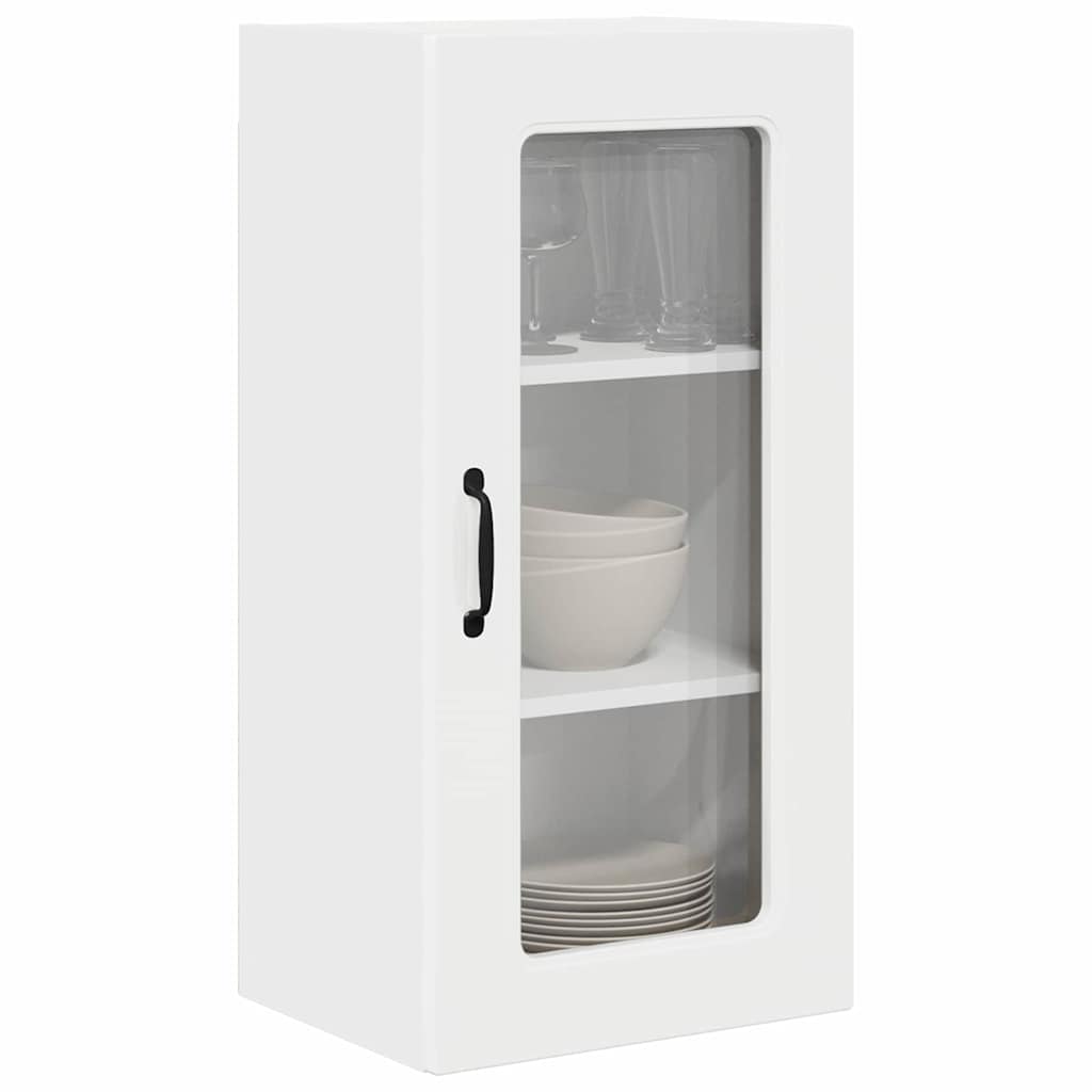 Küchenwandschrank mit Tür 2 pcs Hochglanz Weiß 40 x 31 x 80 cm