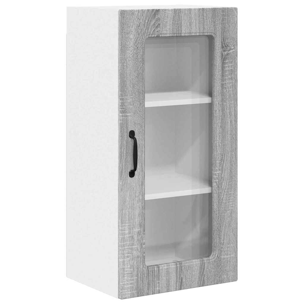 Küchenwandschrank mit Regal 2 pcs Graues Sonoma 40 x 31 x 80 cm