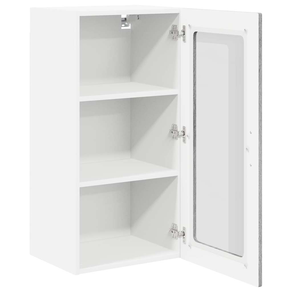 Küchenwandschrank mit Regal 2 pcs Graues Sonoma 40 x 31 x 80 cm