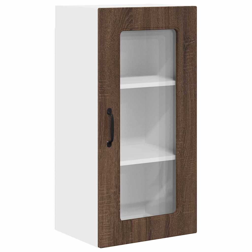 Küchenhängeschrank mit Regal Braun Eichen-Optik 40 x 31 x 80 cm