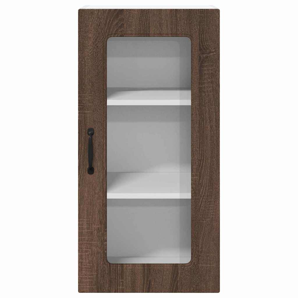 Küchenhängeschrank mit Regal Braun Eichen-Optik 40 x 31 x 80 cm