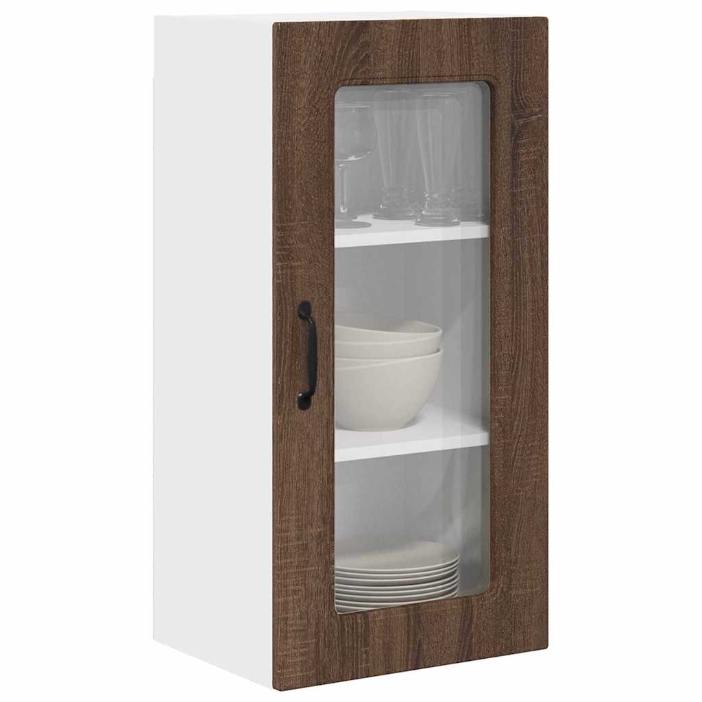 Küchenhängeschrank mit Regal Braun Eichen-Optik 40 x 31 x 80 cm