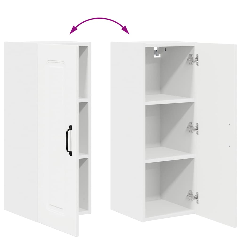 Küchenhängeschrank mit Regal Weiß 30 x 31 x 80 cm Holzwerkstoff