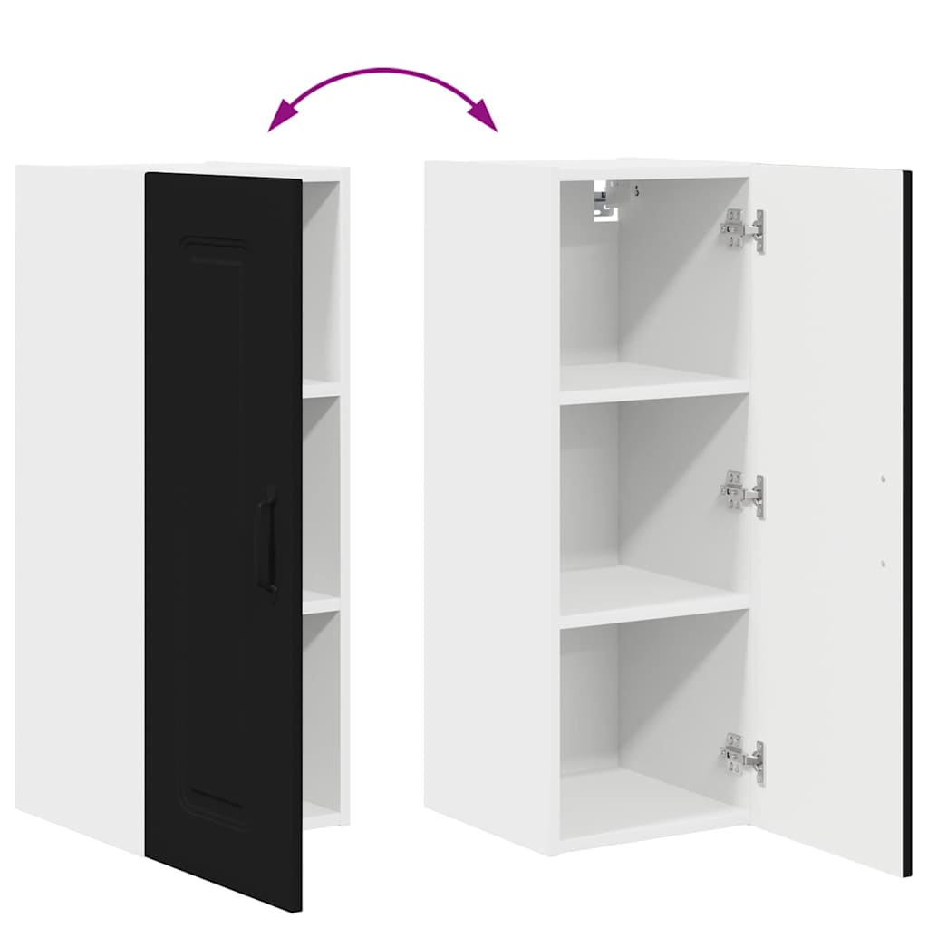 Küchenwandschrank mit Tür Schwarz 30 x 31 x 80 cm Holzwerkstoff