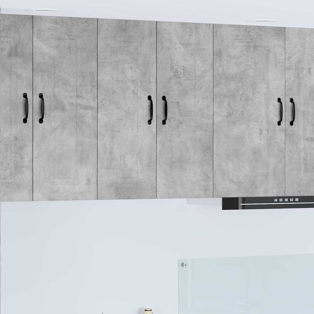 Küchenhängeschrank mit Regal 2 pcs Beton Grau 30 x 31 x 80 cm