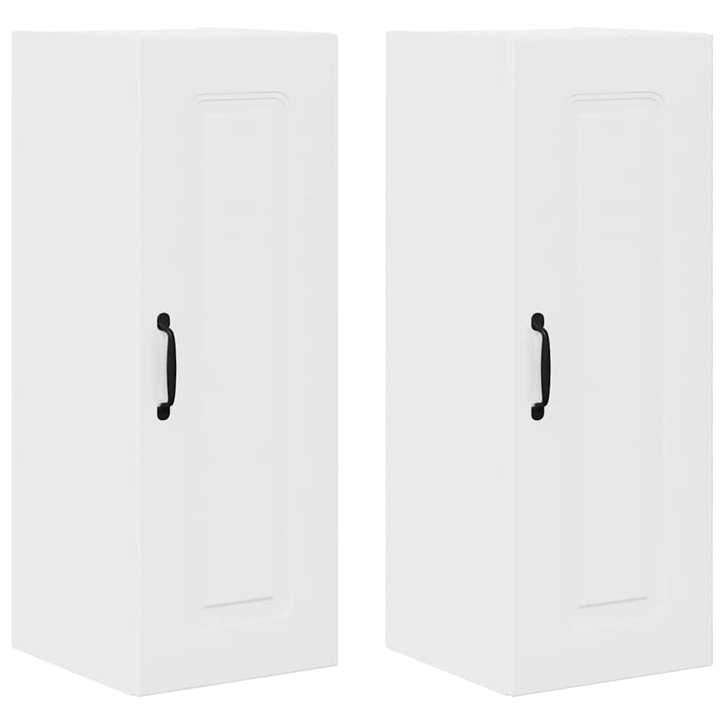 Küchenwandschrank mit Tür 2 pcs Hochglanz Weiß 30 x 31 x 80 cm