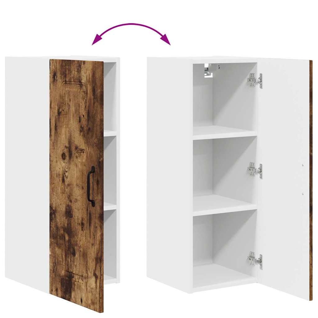 Küchenhängeschrank mit Regal Geräucherte Eiche 30 x 31 x 80 cm