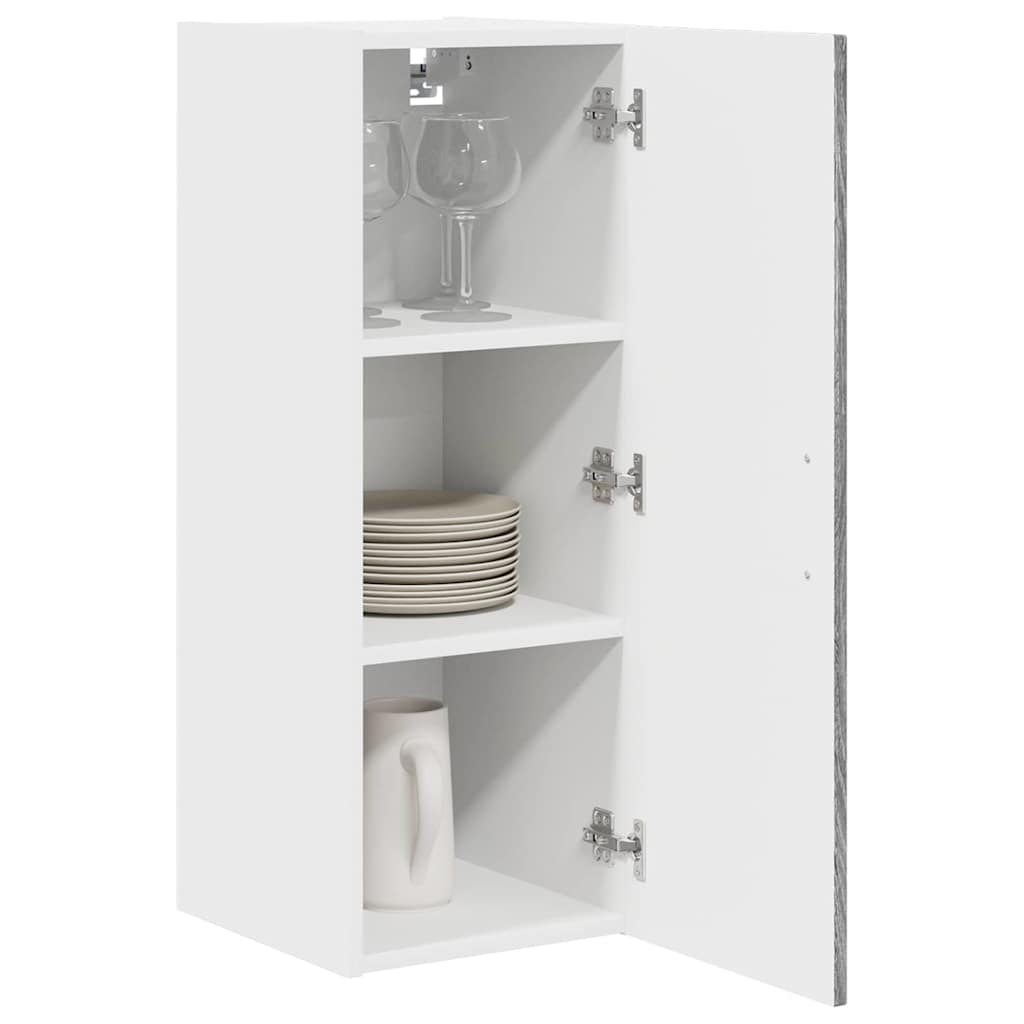Küchenwandschrank mit Regal 2 pcs Graues Sonoma 30 x 31 x 80 cm