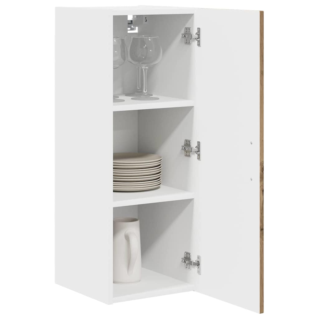 Küchenwandschrank mit Regal 2 pcs Artisan-Eiche 30 x 31 x 80 cm