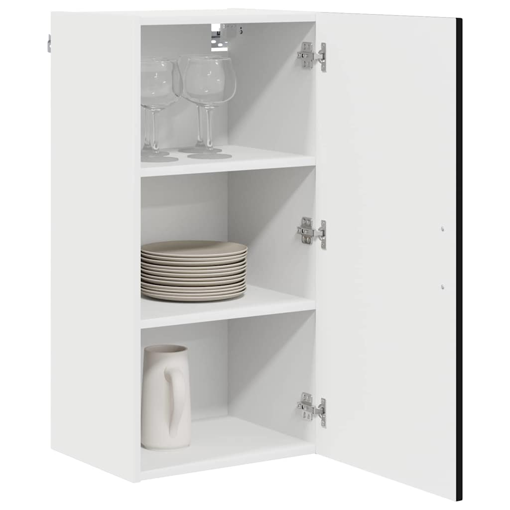 Küchenwandschrank mit Tür Schwarz 40 x 31 x 80 cm Holzwerkstoff