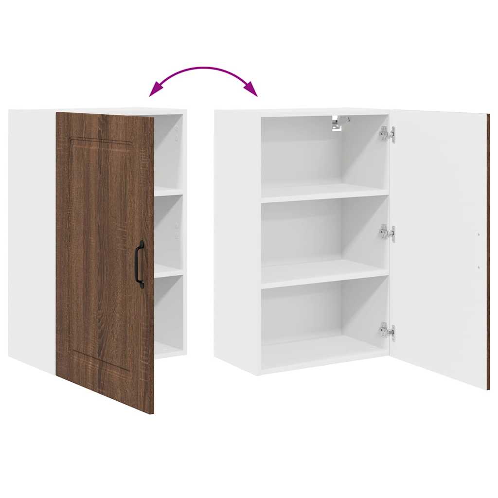 Küchenhängeschrank mit Regal Braun Eichen-Optik 50 x 31 x 80 cm