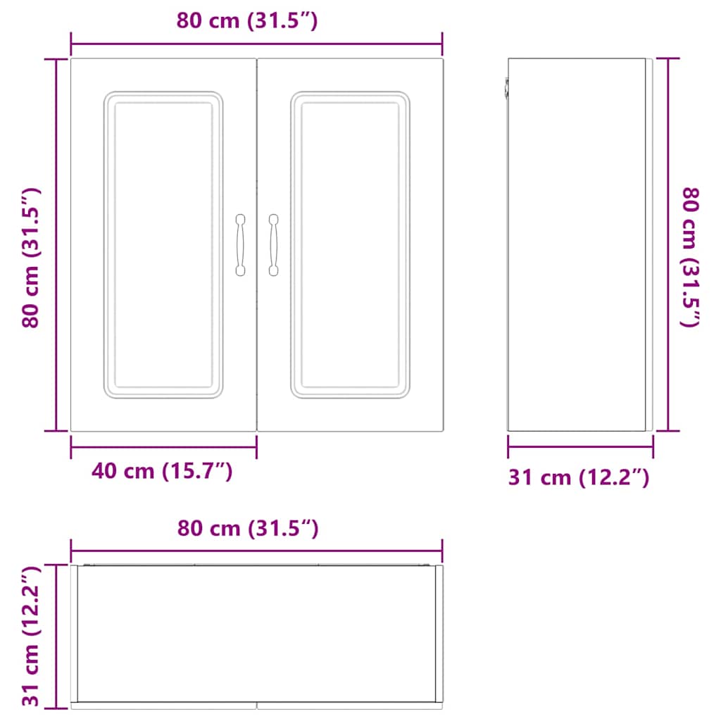 Geschirrspülerfront Kalmar Weiß 80 x 31 x 80 cm Holzwerkstoff