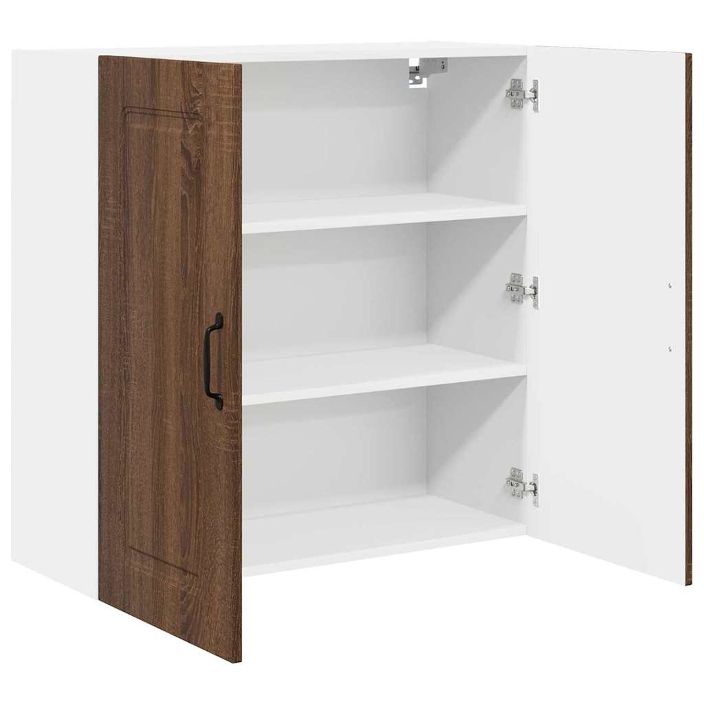 Küchenhängeschrank mit Regal Braun Eichen-Optik 80 x 31 x 80 cm