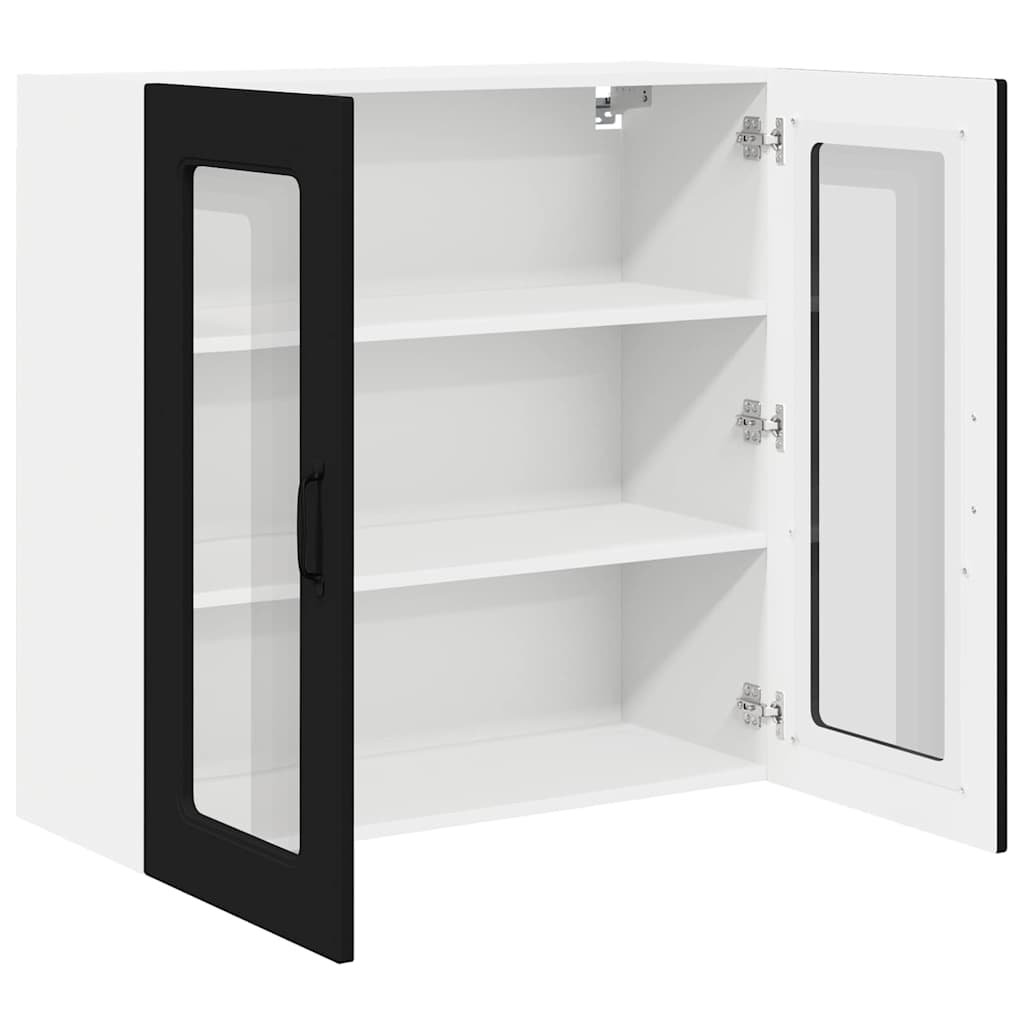 Küchenwandschrank mit Tür Schwarz 80 x 31 x 80 cm Holzwerkstoff