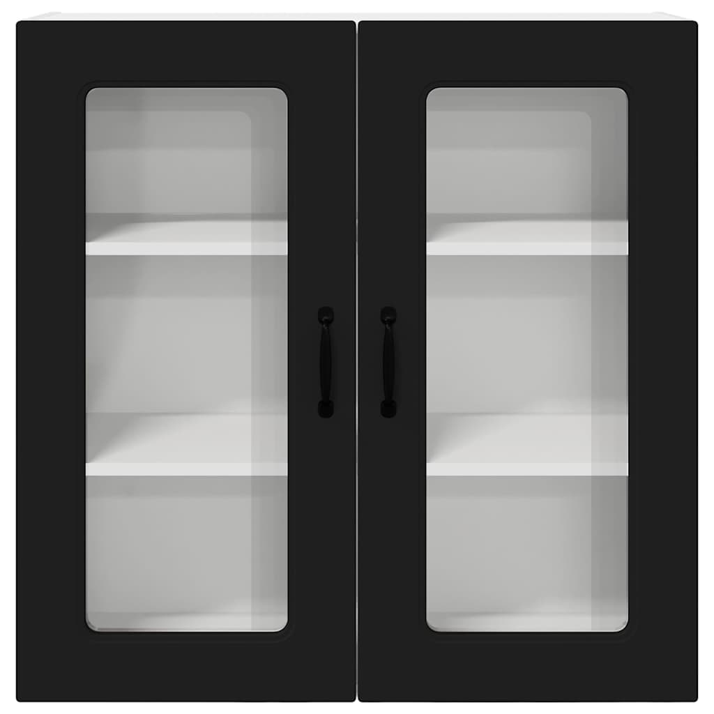 Küchenwandschrank mit Tür Schwarz 80 x 31 x 80 cm Holzwerkstoff