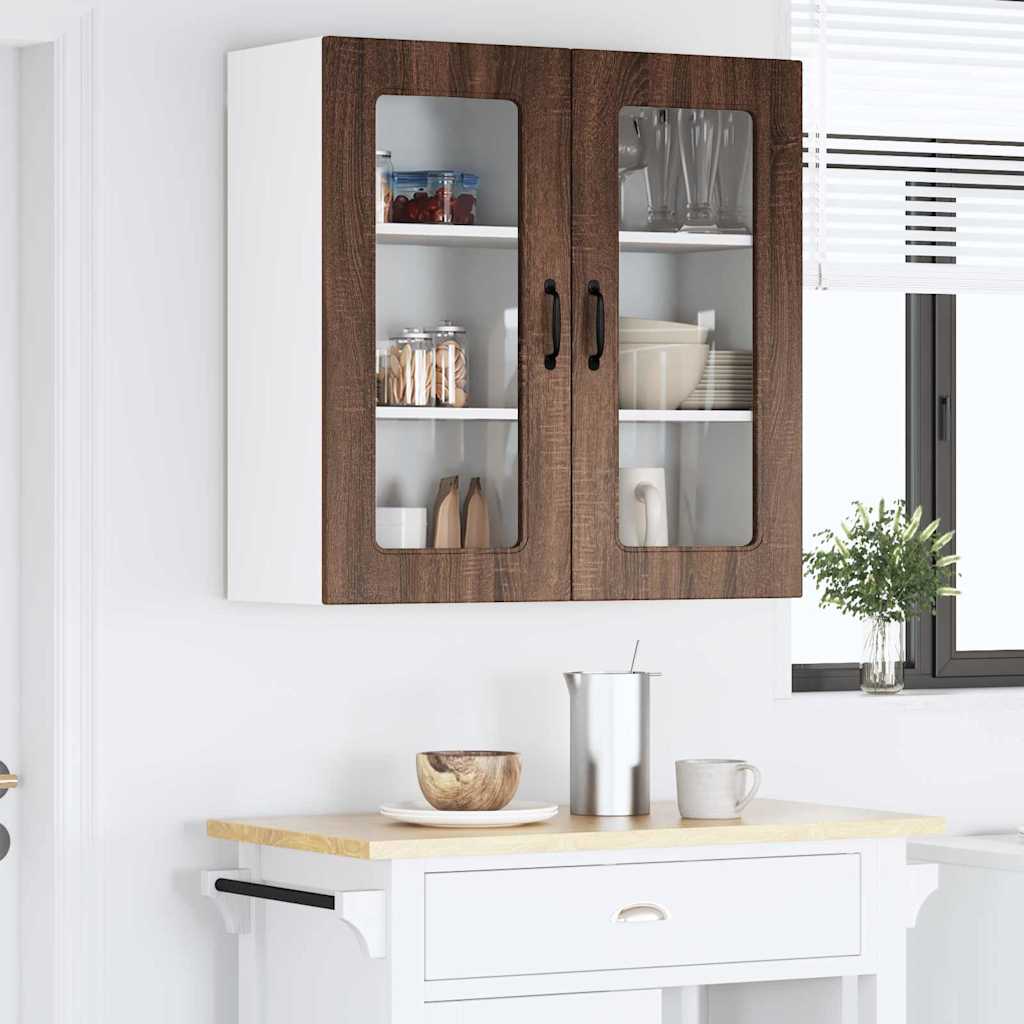 Küchenhängeschrank mit Regal Braun Eichen-Optik 80 x 31 x 80 cm