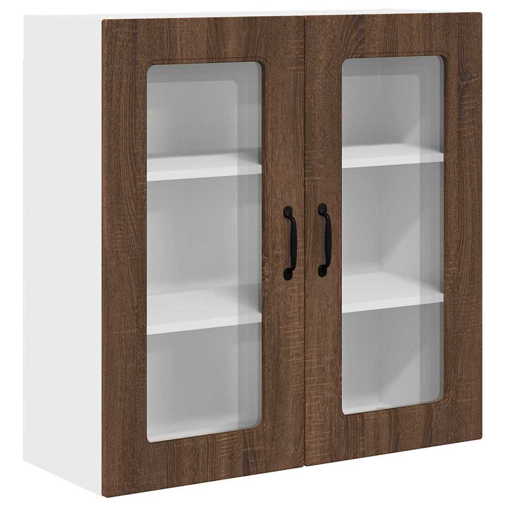 Küchenhängeschrank mit Regal Braun Eichen-Optik 80 x 31 x 80 cm