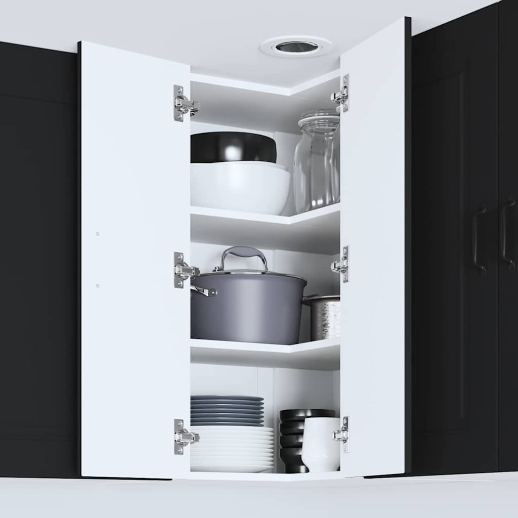 Küchenwandschrank mit Tür Schwarz 57 x 57 x 80 cm Holzwerkstoff