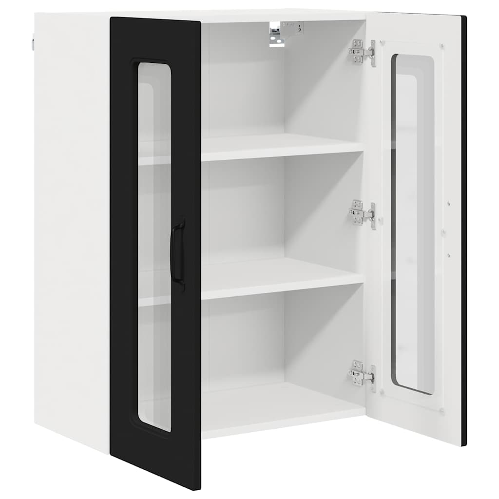 Küchenwandschrank mit Tür Schwarz 60 x 31 x 80 cm Holzwerkstoff