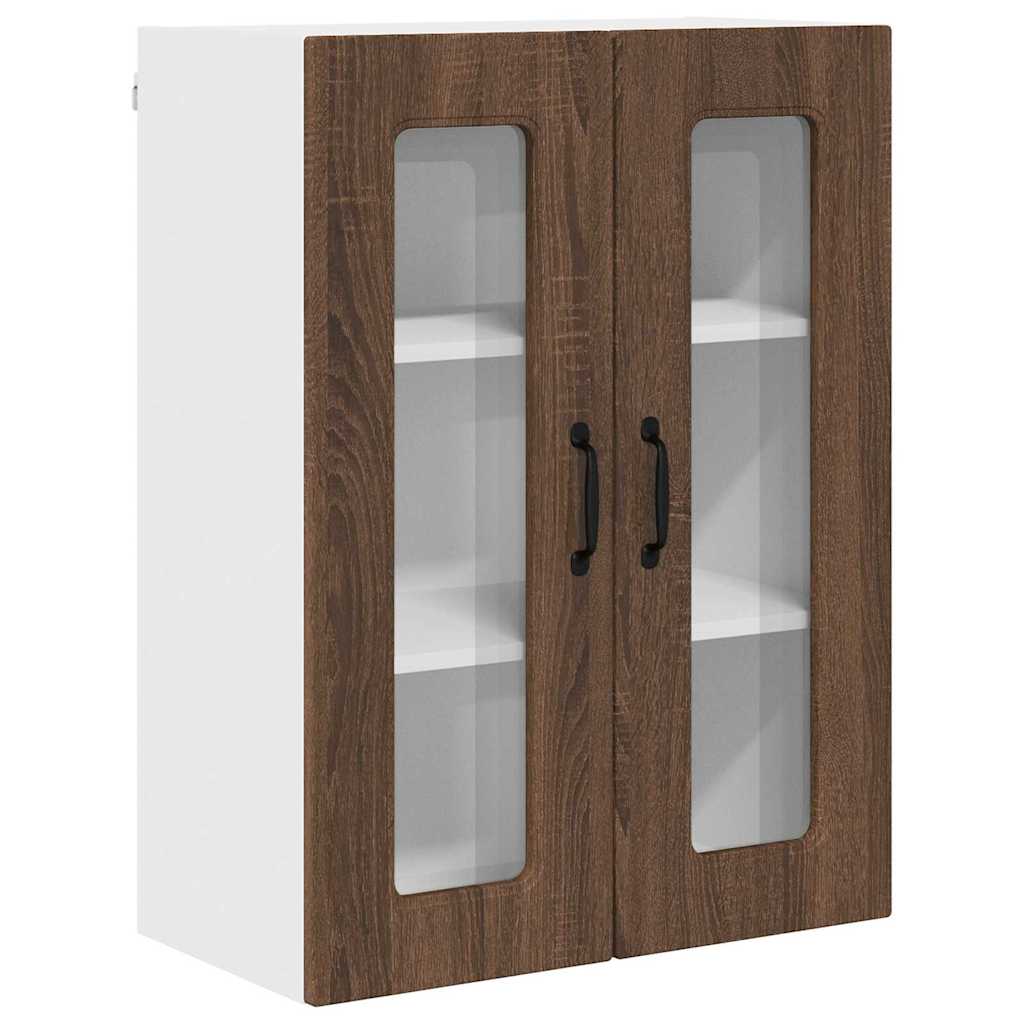 Küchenhängeschrank mit Regal Braun Eichen-Optik 60 x 31 x 80 cm