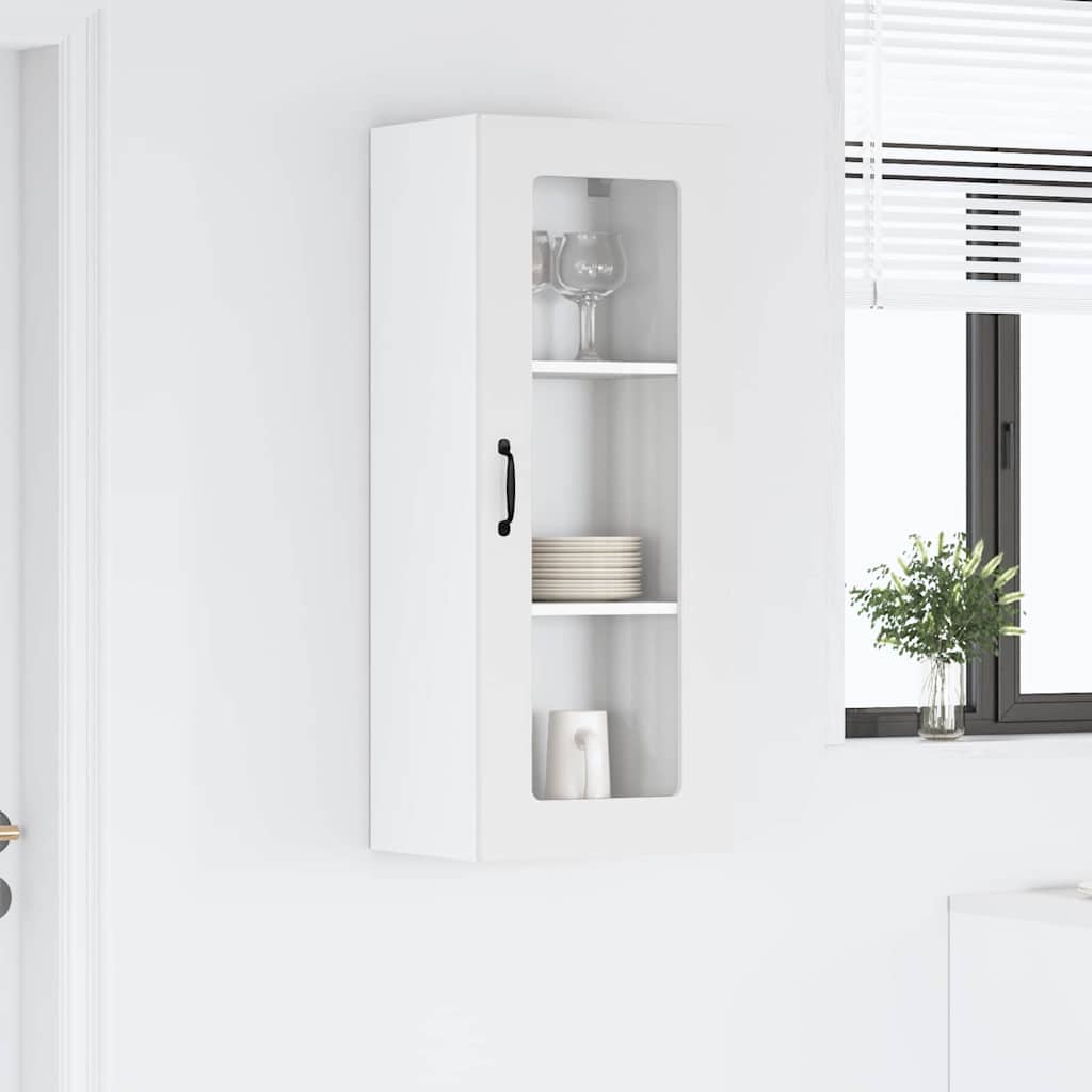 Küchenhängeschrank mit Regal Hochglanz Weiß 40 x 31 x 100 cm