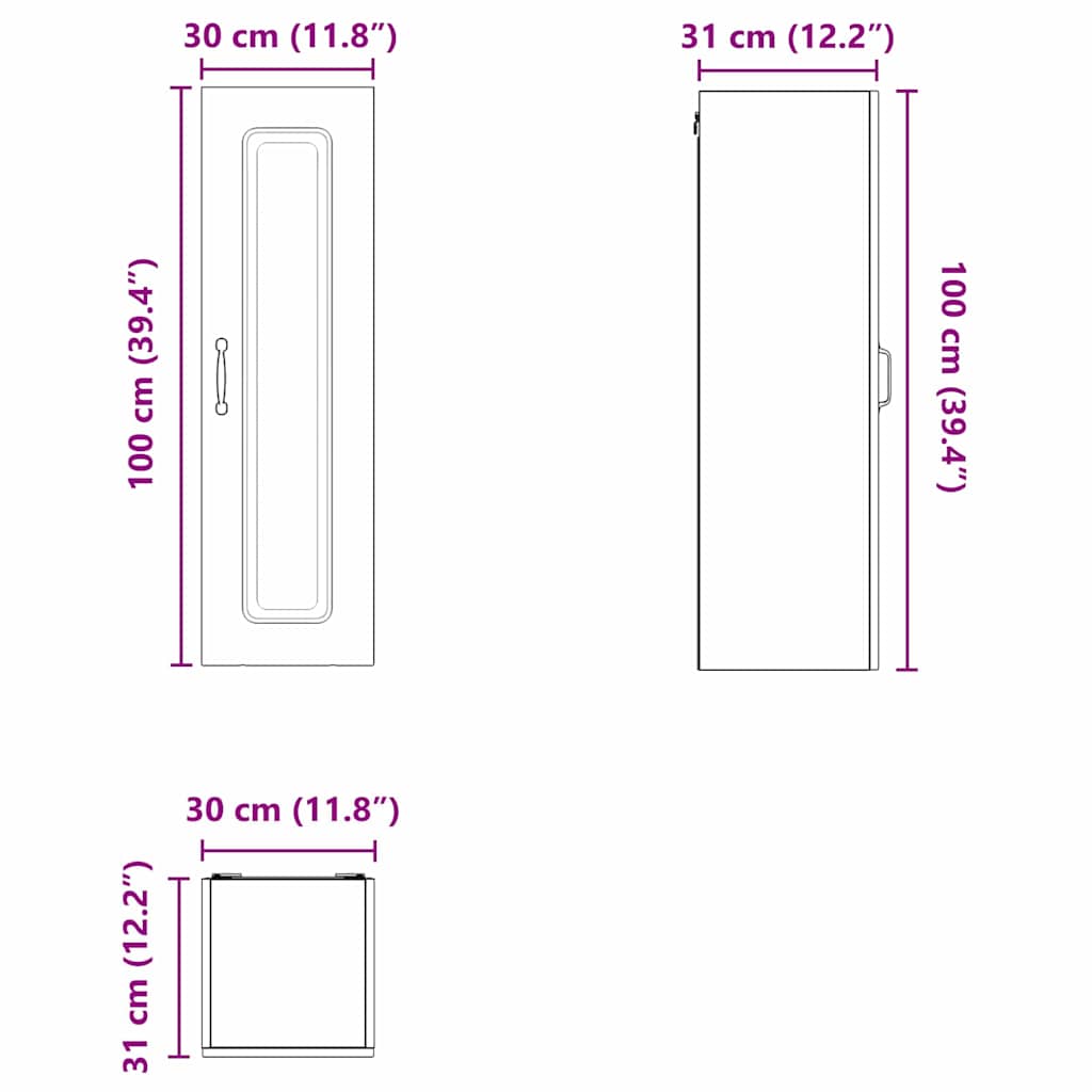 Geschirrspülerfront Kalmar Betongrau 30 x 31 x 100 cm