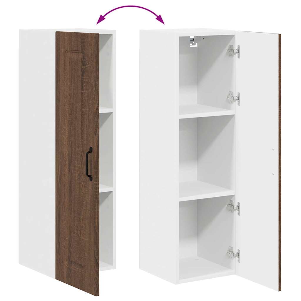 Küchenwandschrank mit Regal Braun Eichen-Optik 30 x 31 x 100 cm
