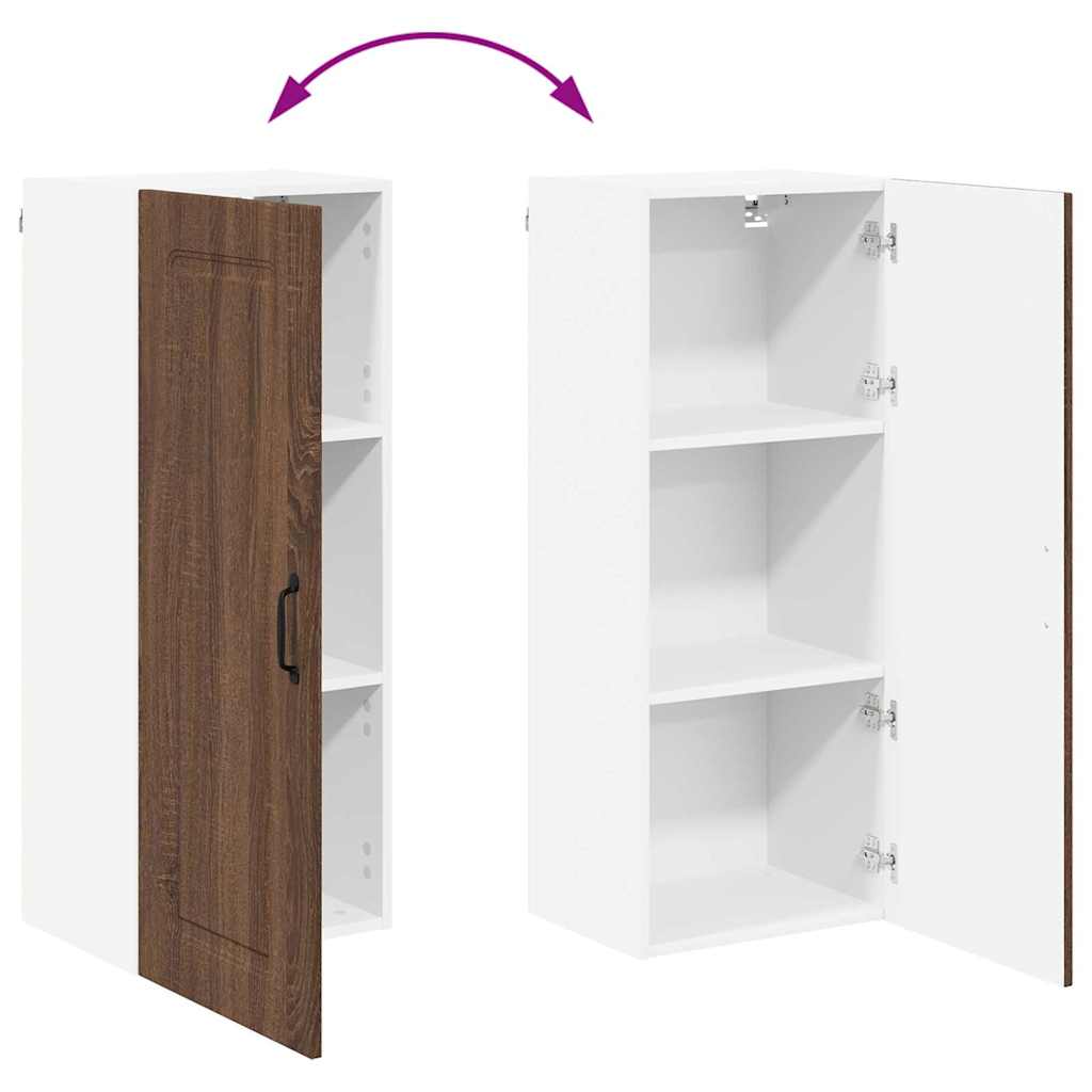 Küchenwandschrank mit Regal Braun Eichen-Optik 40 x 31 x 100 cm