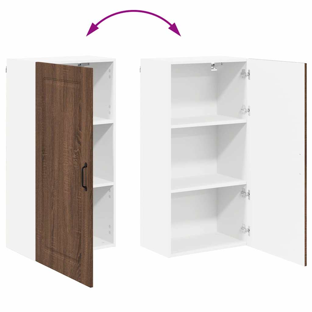 Küchenwandschrank mit Regal Braun Eichen-Optik 50 x 31 x 100 cm