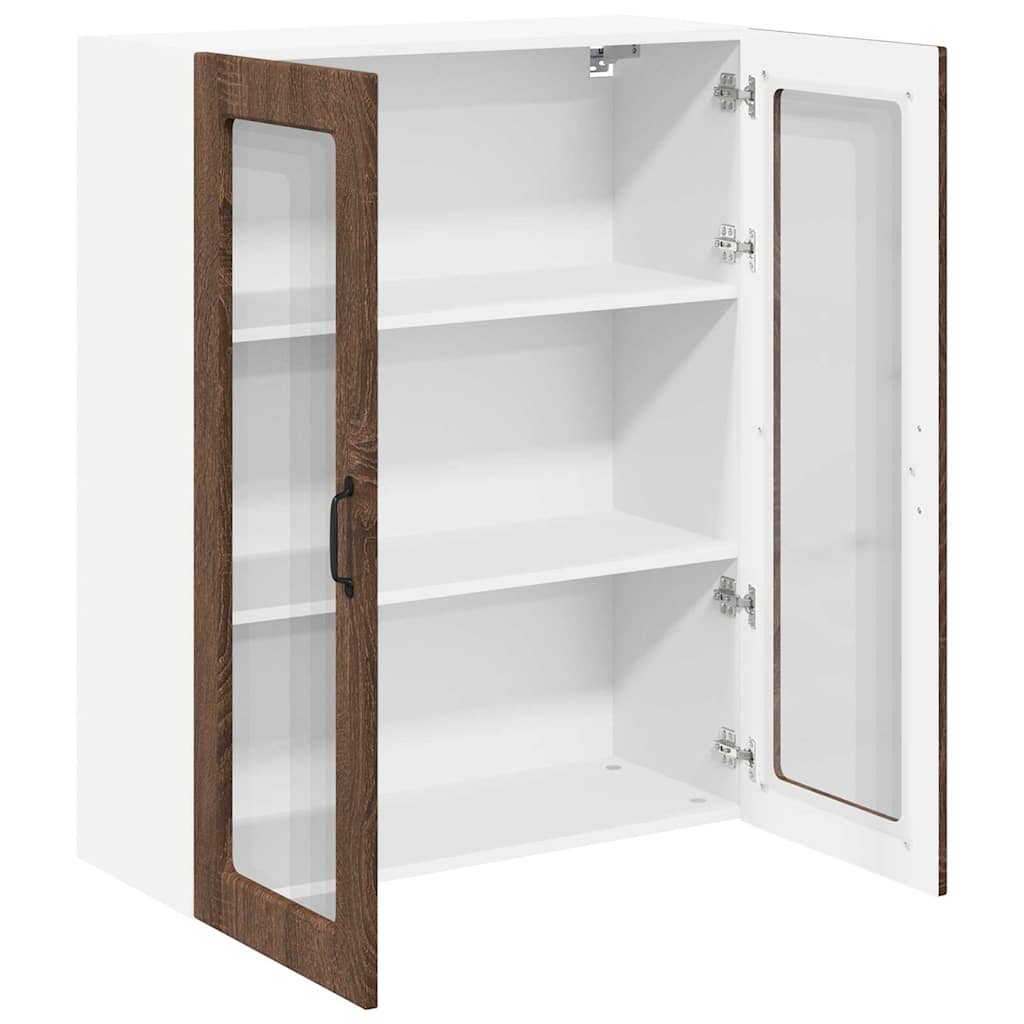 Küchenwandschrank mit Regal Braun Eichen-Optik 80 x 31 x 100 cm