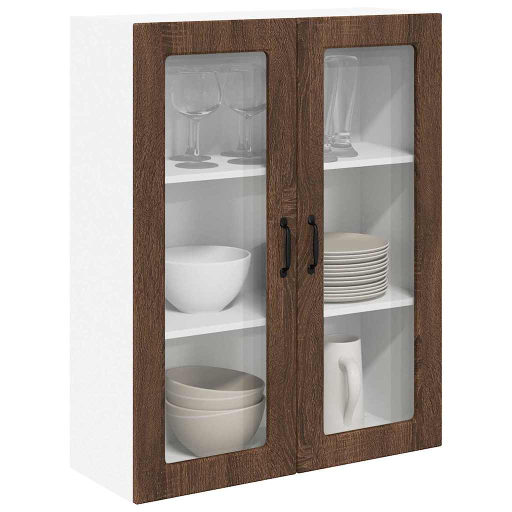 Küchenwandschrank mit Regal Braun Eichen-Optik 80 x 31 x 100 cm