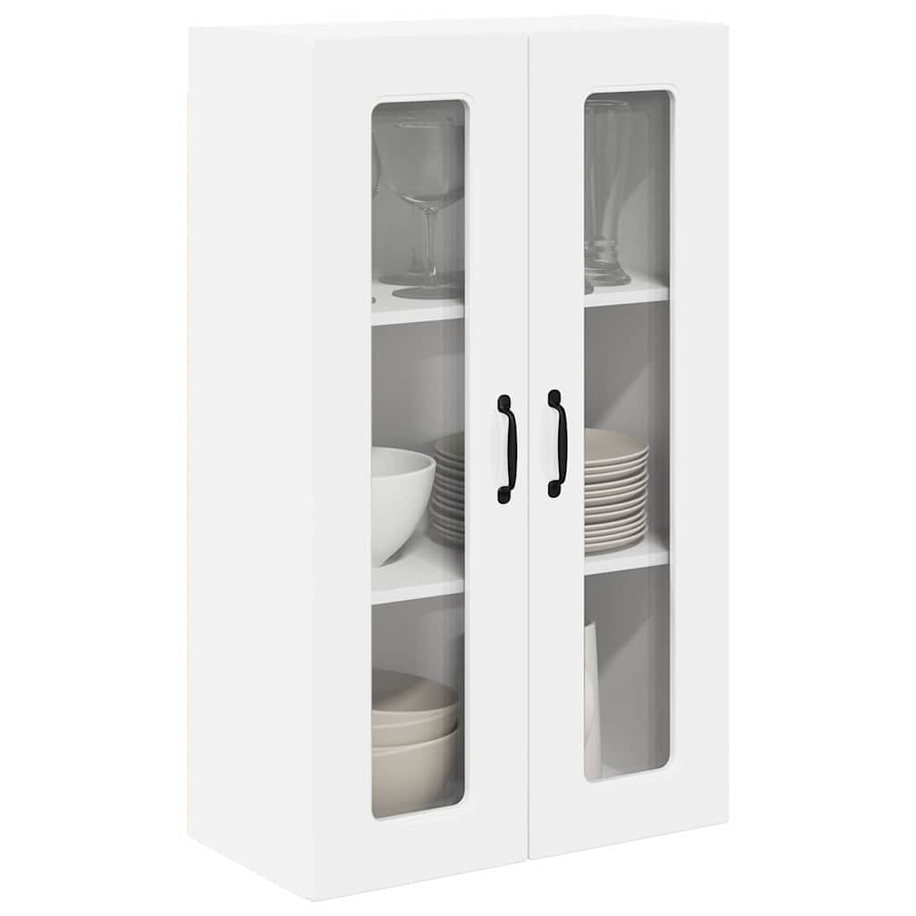 Küchenhängeschrank mit Regal Hochglanz Weiß 60 x 31 x 100 cm