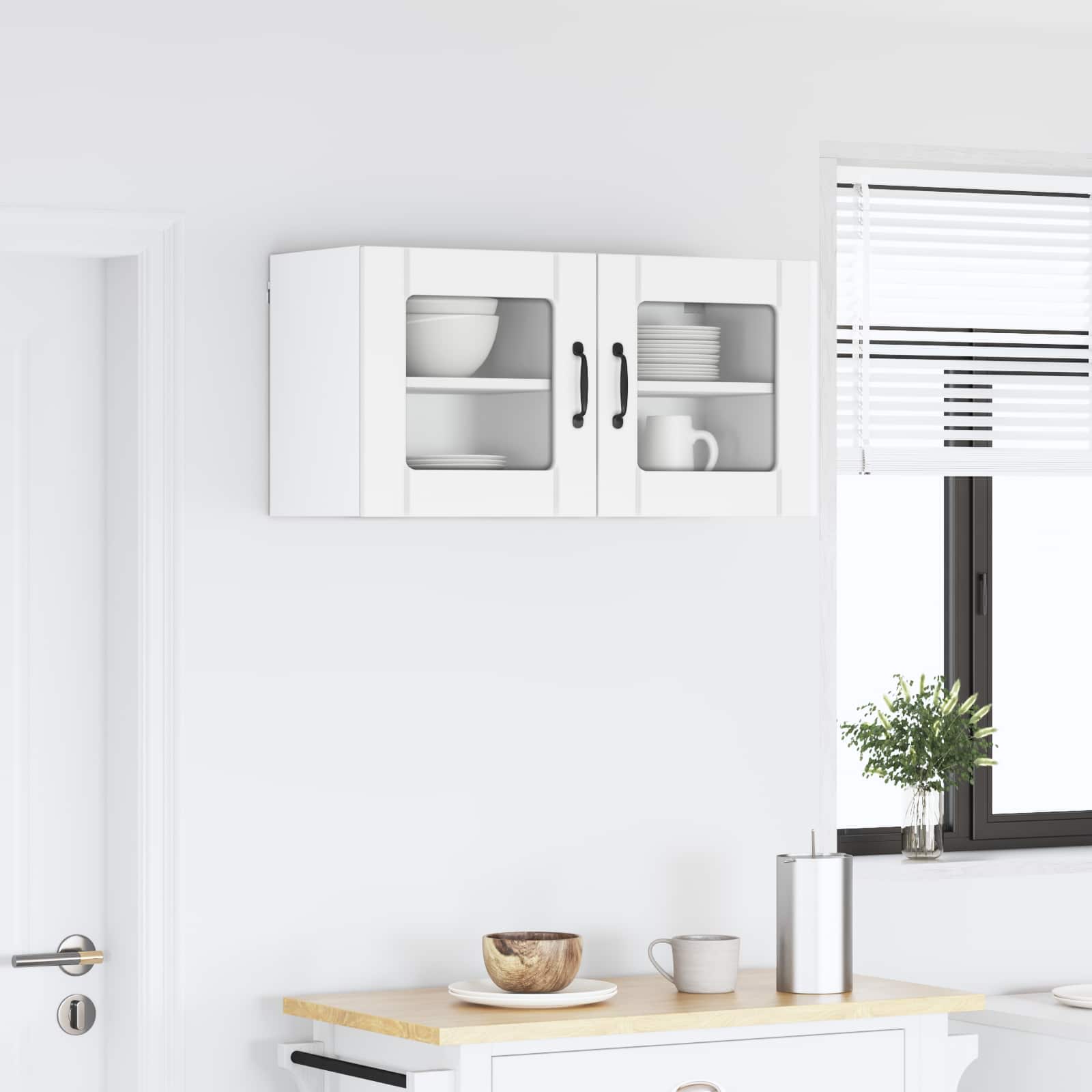 Wandglas-Schrank LUCCA 2 stk. Weiß Holzwerkstoff