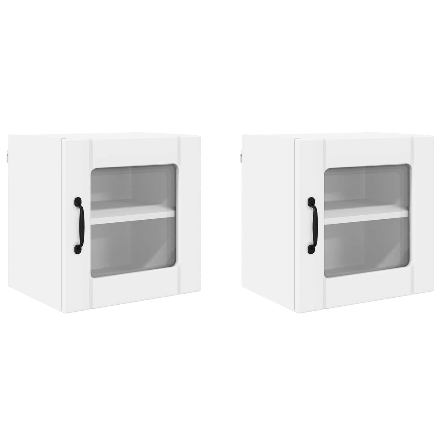 Wandglas-Schrank LUCCA 2 stk. Weiß Holzwerkstoff