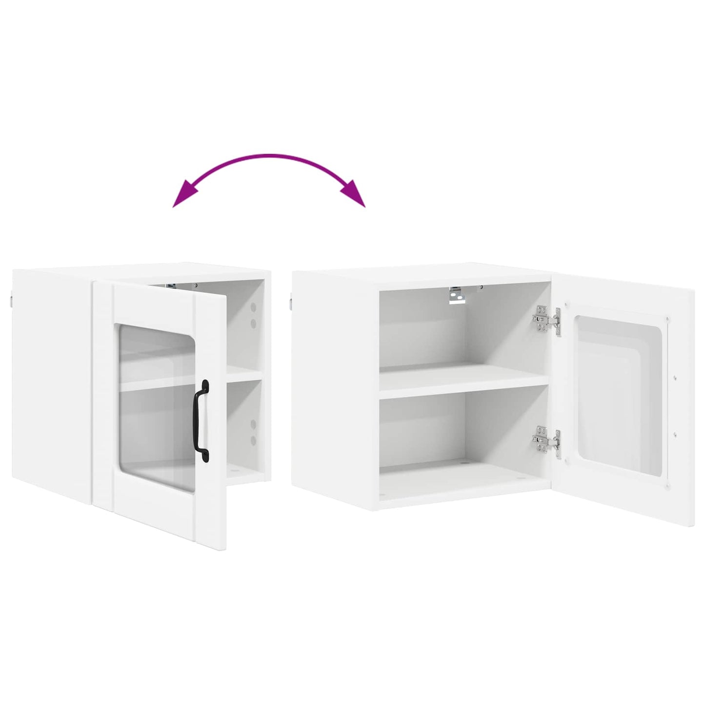 Wandglas-Schrank LUCCA 2 stk. Weiß Holzwerkstoff