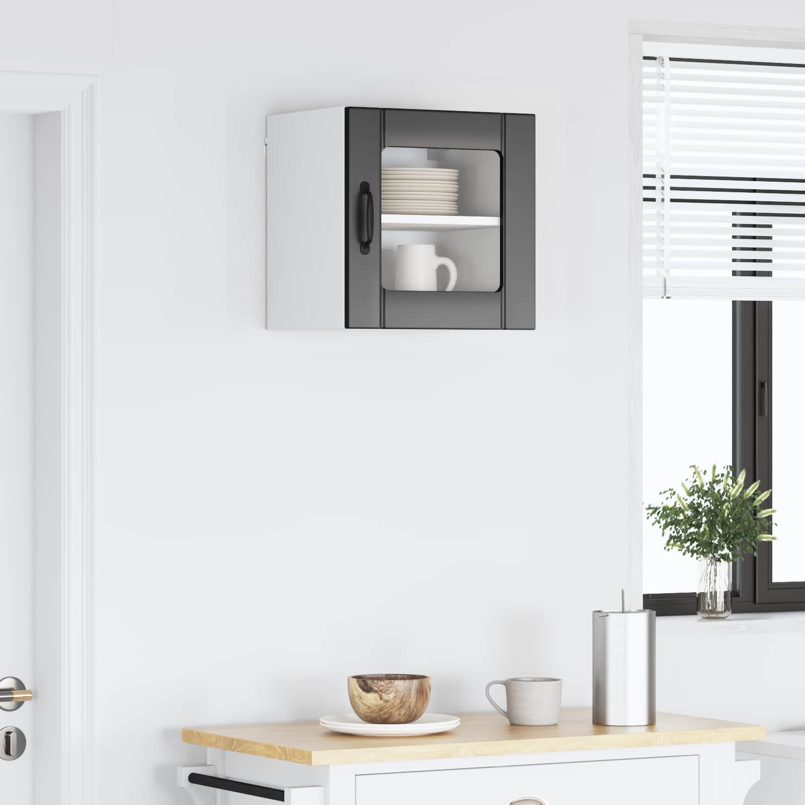 Wandglas-Schrank LUCCA Schwarz 40 x 31 x 40 cm Holzwerkstoff