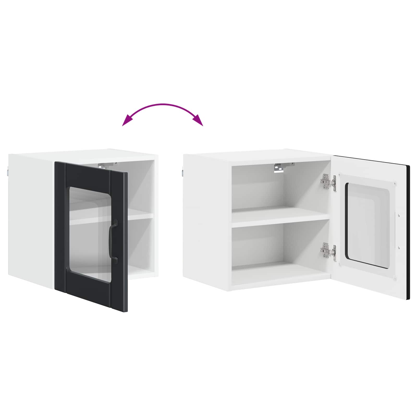 Wandglas-Schrank LUCCA Schwarz 40 x 31 x 40 cm Holzwerkstoff