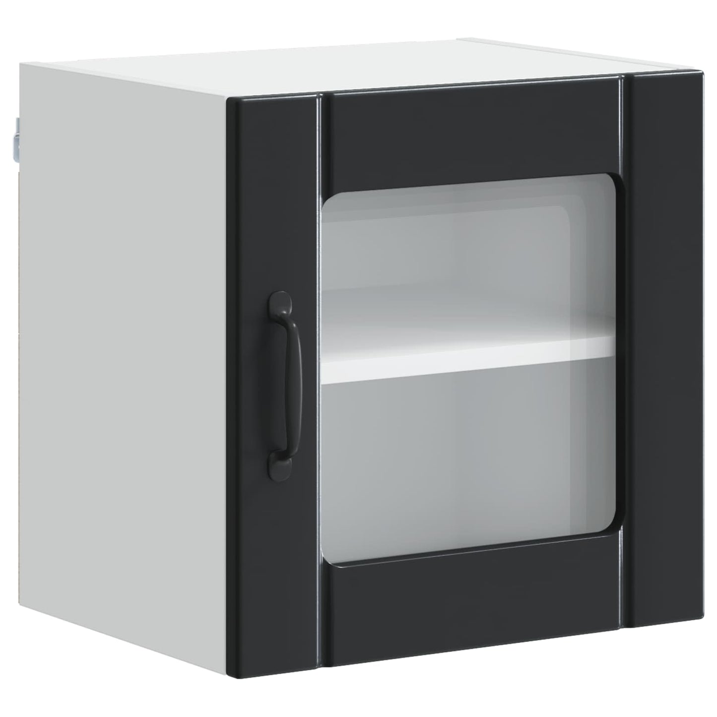 Wandglas-Schrank LUCCA 2 stk. Schwarz Holzwerkstoff