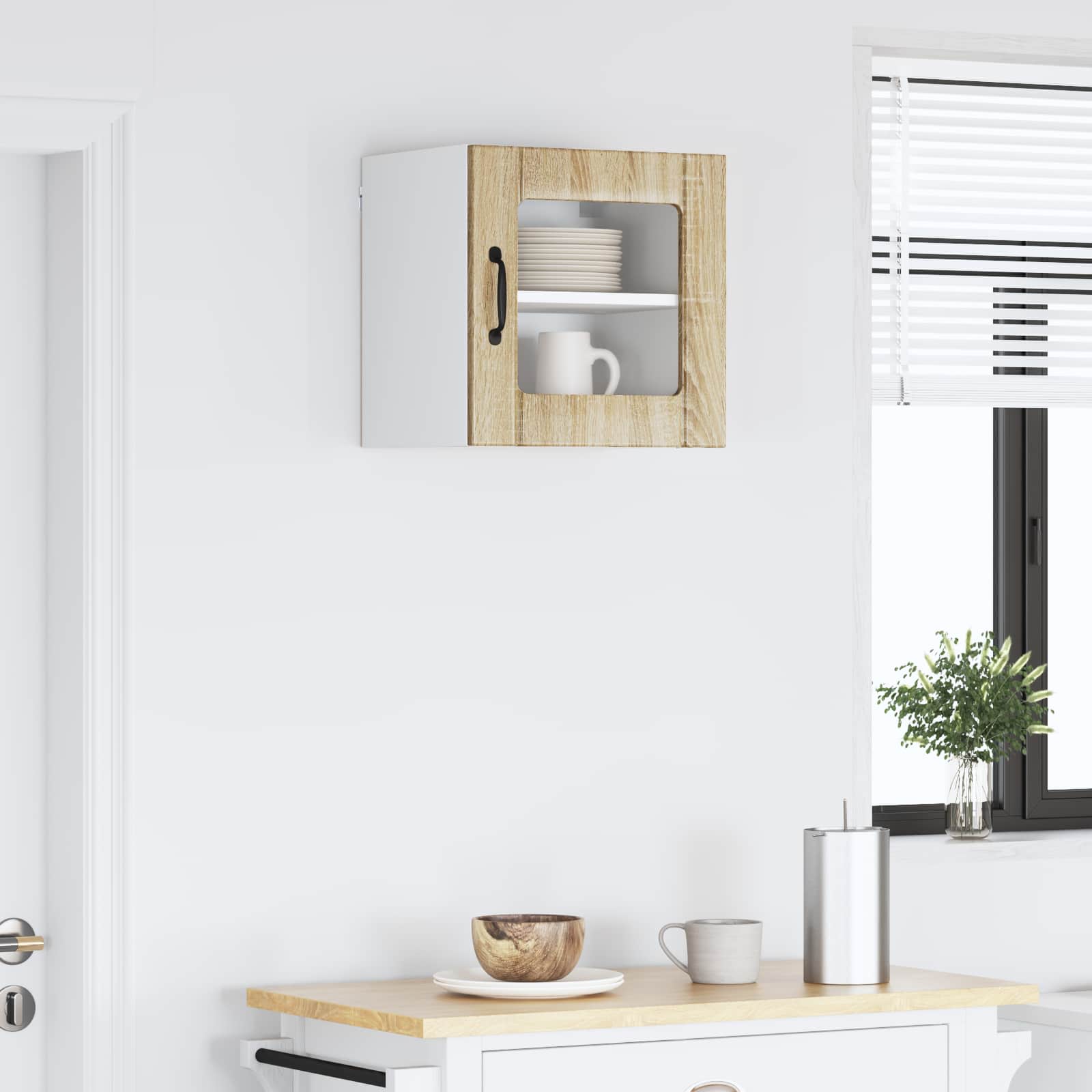 Wandglas-Schrank LUCCA Sonoma-Eiche 40 x 31 x 40 cm