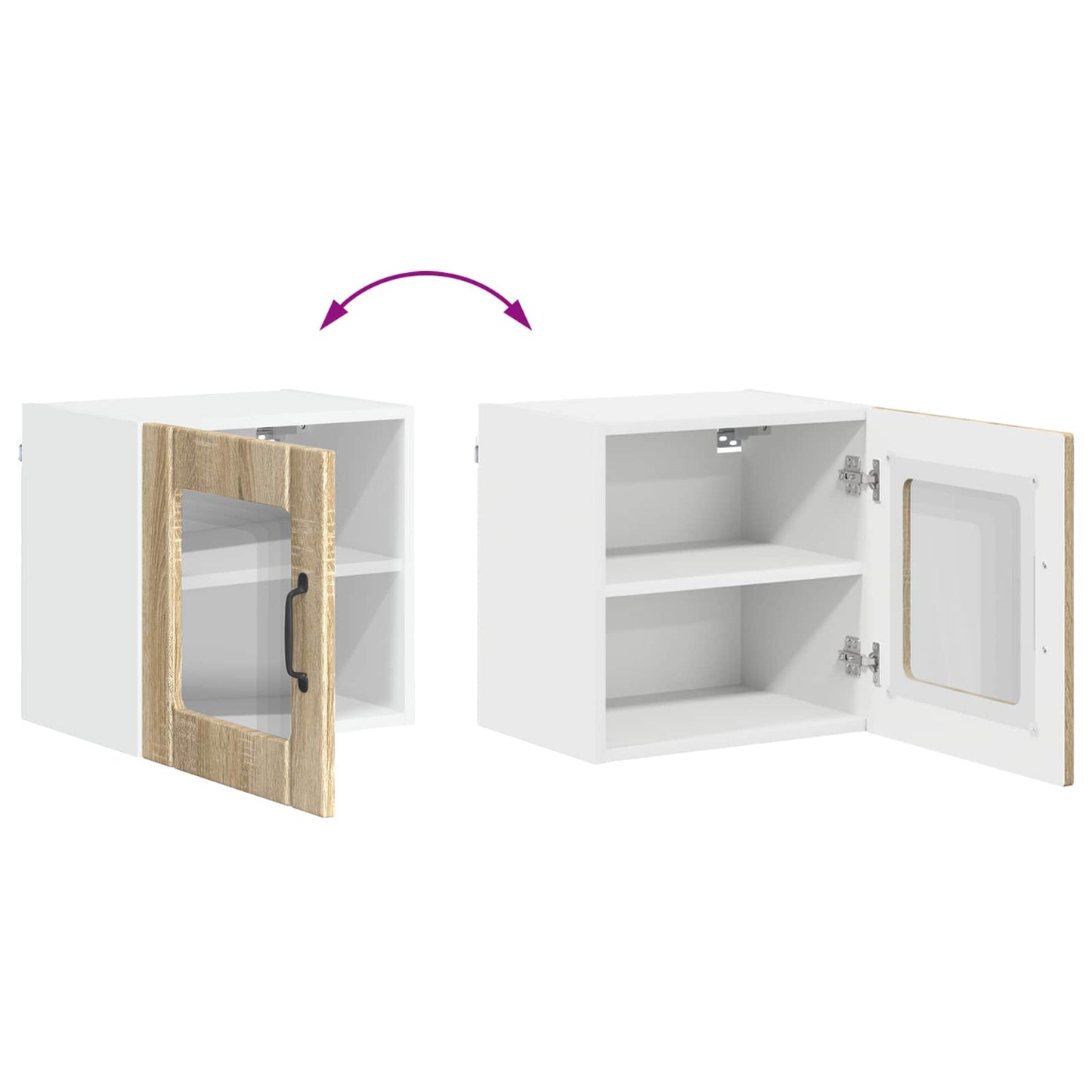 Wandglas-Schrank LUCCA Sonoma-Eiche 40 x 31 x 40 cm