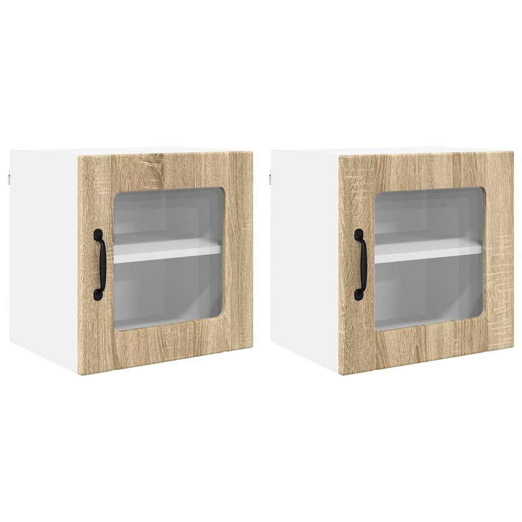 Küchenhängeschrank mit Regal 2 pcs Sonoma-Eiche 40 x 31 x 40 cm