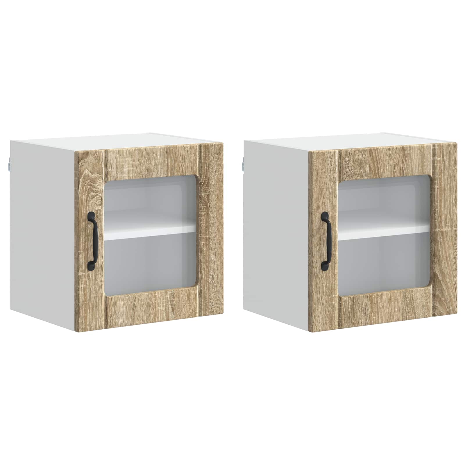 Wandglas-Schrank LUCCA 2 stk. Sonoma-Eiche Holzwerkstoff