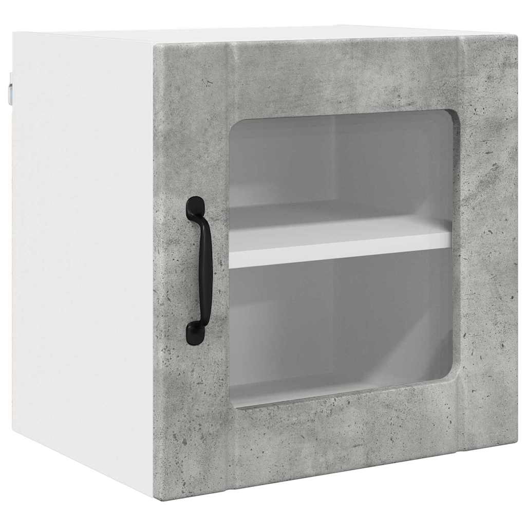 Küchenhängeschrank mit Regal 2 pcs Beton Grau 40 x 31 x 40 cm