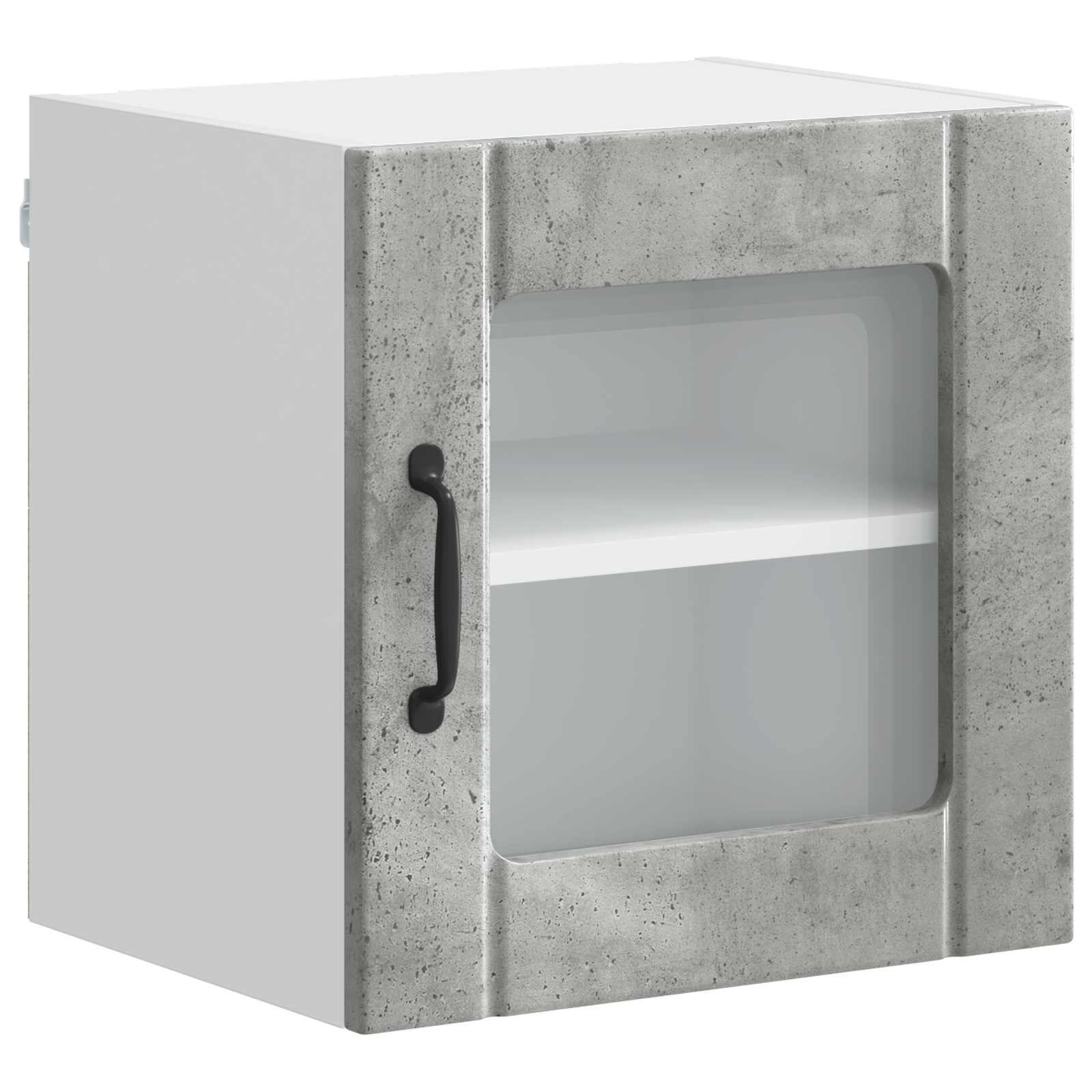Wandglas-Schrank LUCCA 2 stk. Betongrau Holzwerkstoff