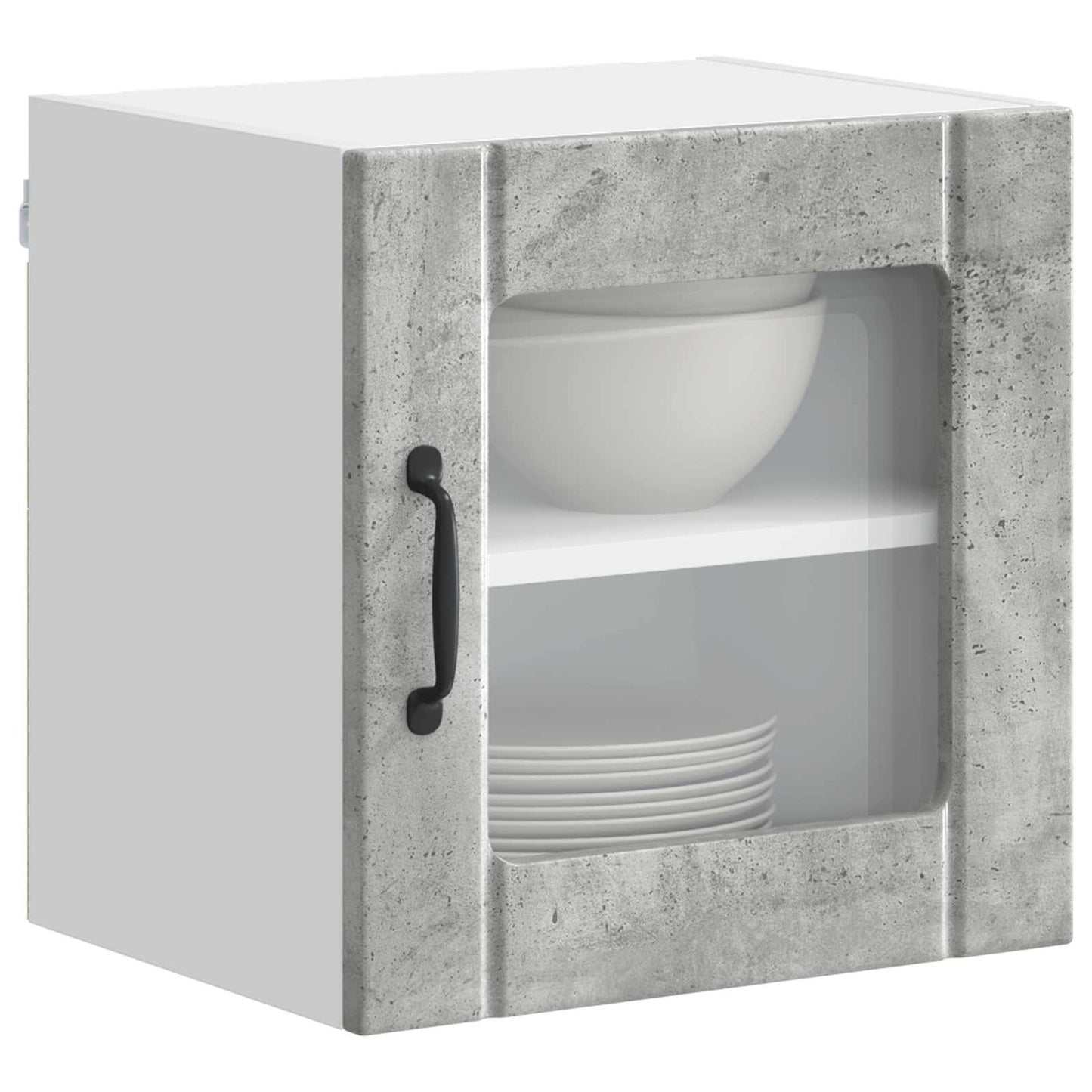 Wandglas-Schrank LUCCA 2 stk. Betongrau Holzwerkstoff
