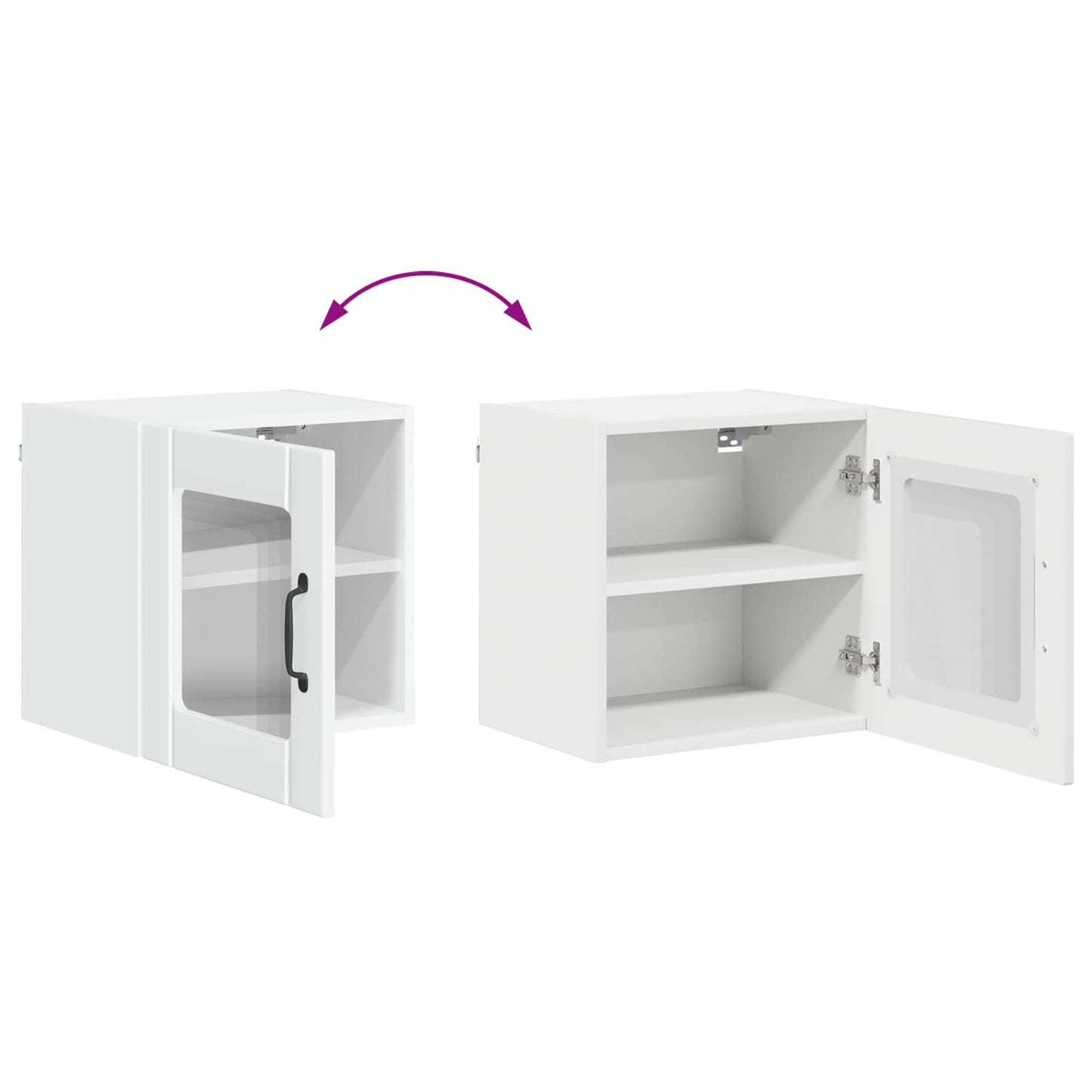 Wandglas-Schrank LUCCA 2 stk. Hochglanz Weiß Holzwerkstoff
