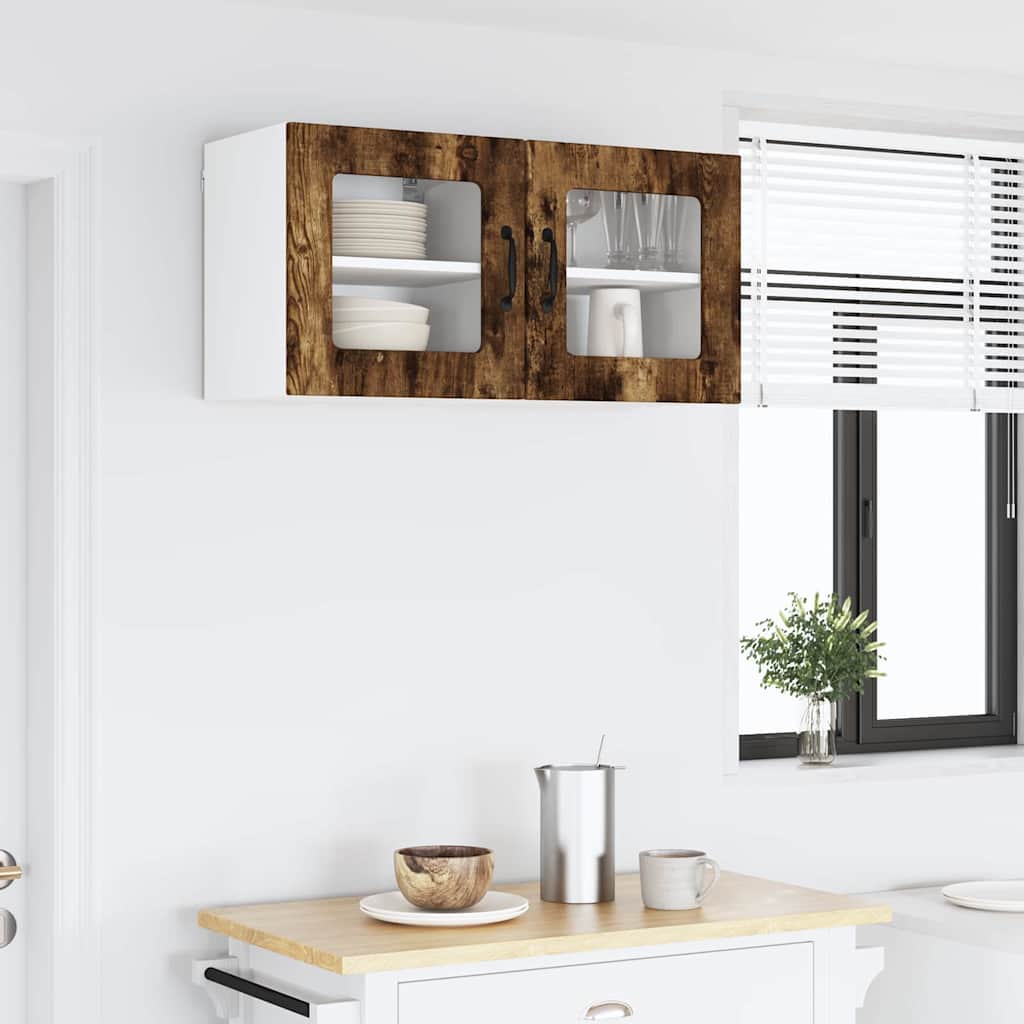 Küchenhängeschrank mit Regal Geräucherte Eiche 40 x 31 x 40 cm